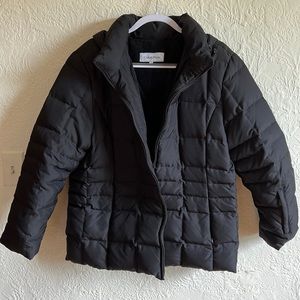 Calvin Klein Black Puffer Coat, Down Feather